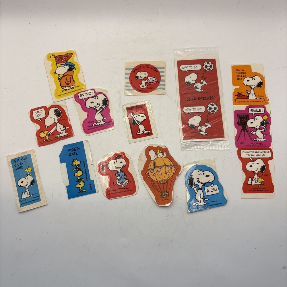 Vintage Snoopy Woodstock Peanuts Random‎ Sticker Lot Hallmark
